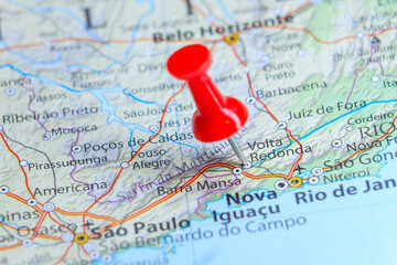 Volta Redonda, Brazil pin on map