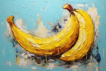 palette knife textured painting banana