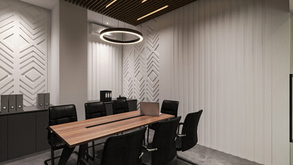 office space conference room meeting room corporate style interior design with trendy furniture luxury