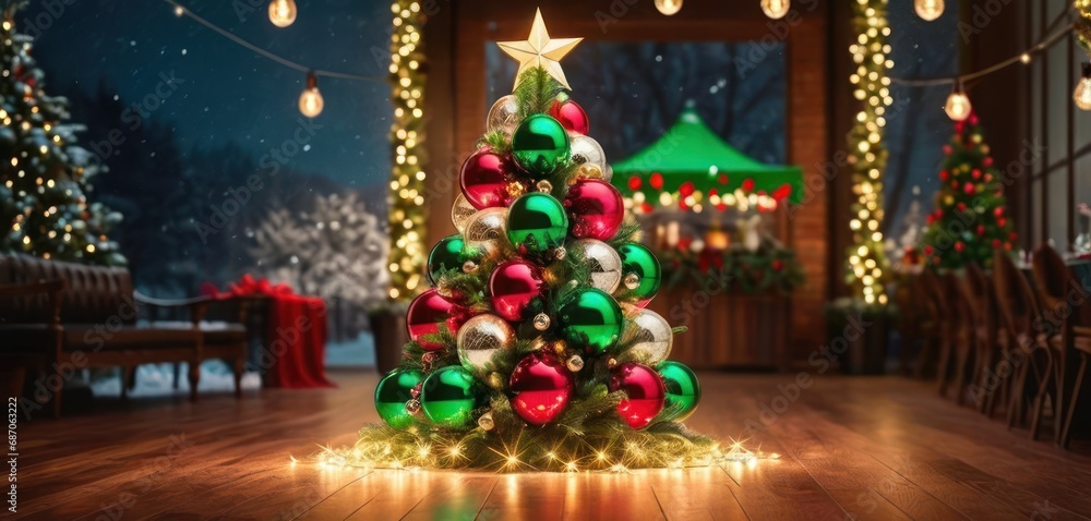 Poster a christmas tree in front of a christmas tree in front of a christmas tree in front of a christmas t