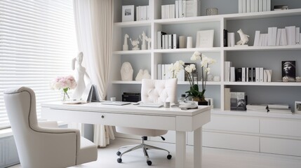 Modern White Office Interior Design Photography
