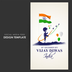 Vector illustration of Vijay Diwas social media feed template