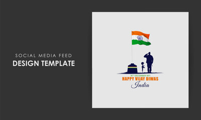 Vector illustration of Vijay Diwas social media feed template