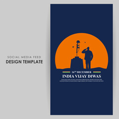 Vector illustration of Vijay Diwas social media feed template