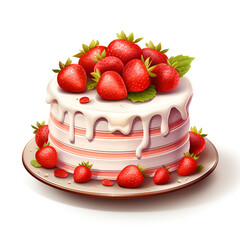 cake with strawberries