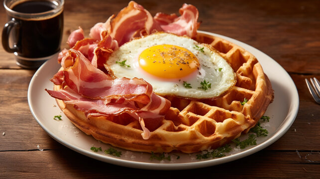 bacon and egg HD 8K wallpaper Stock Photographic Image 
