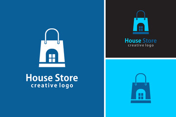 Modern house store logo graphic, business real estate logo design vector template