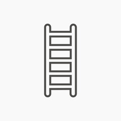 stair, wood staircase, ladder isolated vector icon