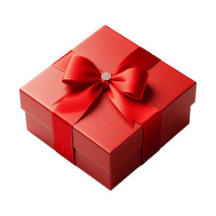 red gift box with ribbon png no background