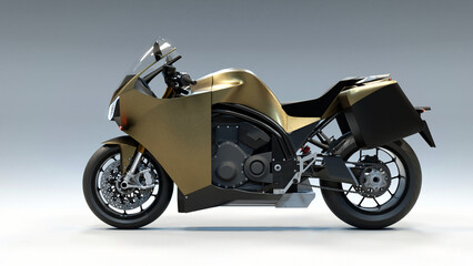 Obraz na płótnie Canvas Concept 2 Touring - 3D Motorcycle concept design