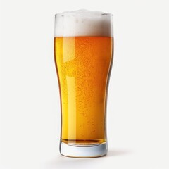 A glass of beer isolated on white background