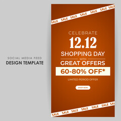 Vector illustration of 12 12 Sale social media feed template