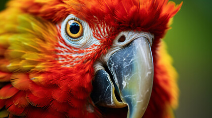 A close up of a parrots