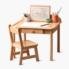 Children's Writing Desk isolated on white background