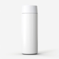 White bottle isolated on white background. Mock up. 