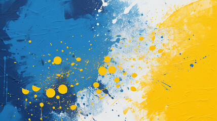 Fototapeta na wymiar yellow and blue paint on dotted texture background
