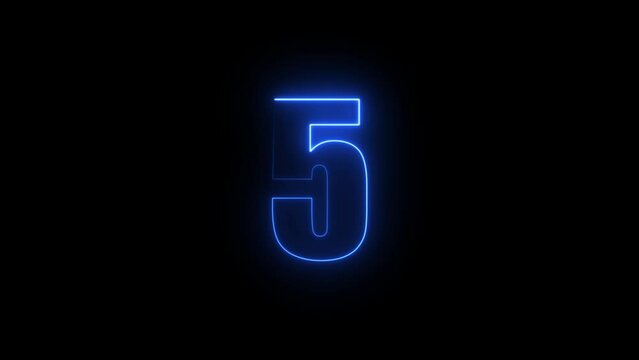 glowing sign Countdown timer animation .