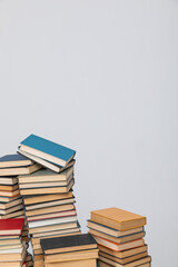 a lot of old educational school books as a background