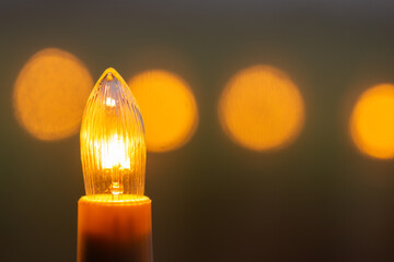 Noël,bougie,électrique, bougie électrique,guirlande, flou, bokeh,décoration, fête,...