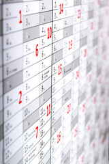 Wandkalender im Büro