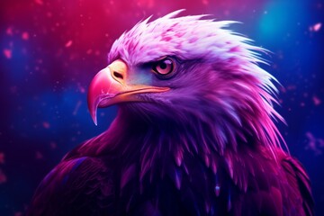 Close-Up Gaze of Majestic Bird of Prey in Enigmatic Darkness