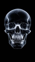 Darkness Reveals the Eerie Skull of a Skeleton