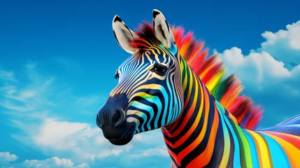 Gordijnen A colorful zebra © UsamaR