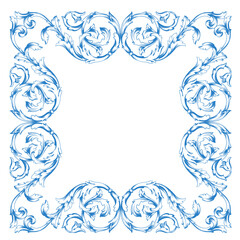 Border or frame decorative filigree calligraphy element in baroque style vintage and retro
