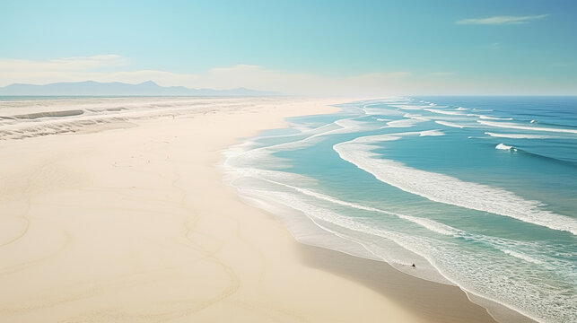 beach and sea HD 8K wallpaper Stock Photographic Image 