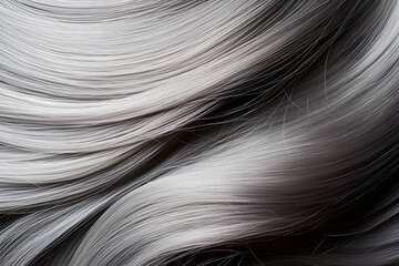 Silver gray colored healthy hair