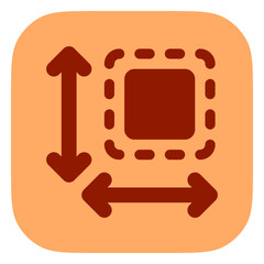 Editable size, area measurement vector icon. Part of a big icon set family. Perfect for web and app interfaces, presentations, infographics, etc
