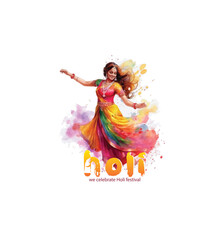 Obraz na płótnie Canvas Happy Holi Background for Festival of Colors celebration vector elements for card,greeting,poster design