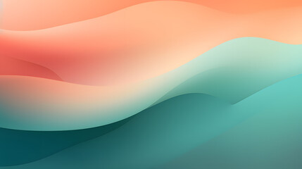 Fototapeta premium Smooth gradient background transitioning from teal to peach tones