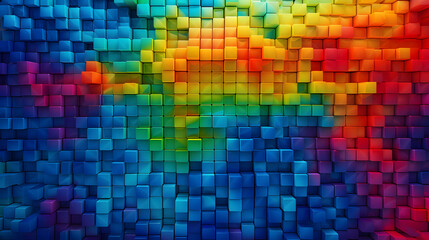Vibrant abstract background with mosaic of rainbow colors