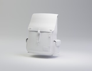Creative minimal design idea. Concept of a white Pack Bag design with a white background. 3d render, 3d illustration.