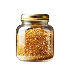Glitter Jar Isolated on Transparent or White Background, PNG