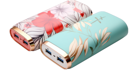 Portable Power Banks Ensemble Isolated on Transparent or White Background, PNG