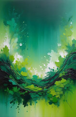 Obraz na płótnie Canvas Abstract green textured oil painting