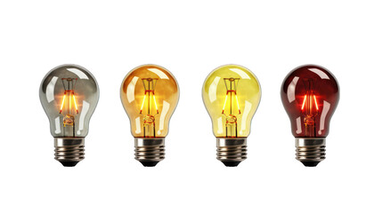 Set of Smart Light Bulbs Isolated on Transparent or White Background, PNG