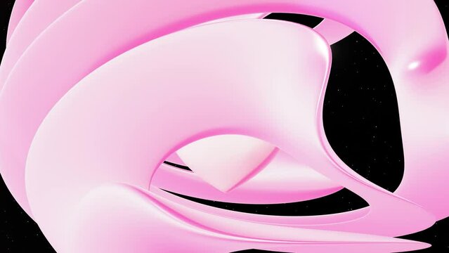 3d Abstract dreamy cute wallpaper animation with Pink love heart and bulb morph shape in space with stars retro 80s 90s y2k 30fps 4k looped background	

