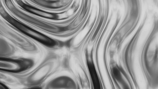 3d grey silver chrome metal liquid. Abstract silk fluid waves of textile cloth background. Animated satisfying loop 30fps 4k animation