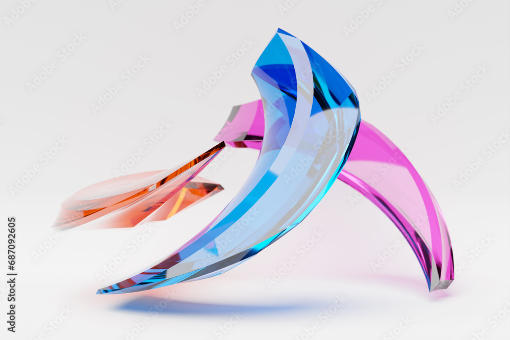 Poster 3d multicolor geometric shapes . abstract design elements. dynamic abctract pattern, 3d illustration