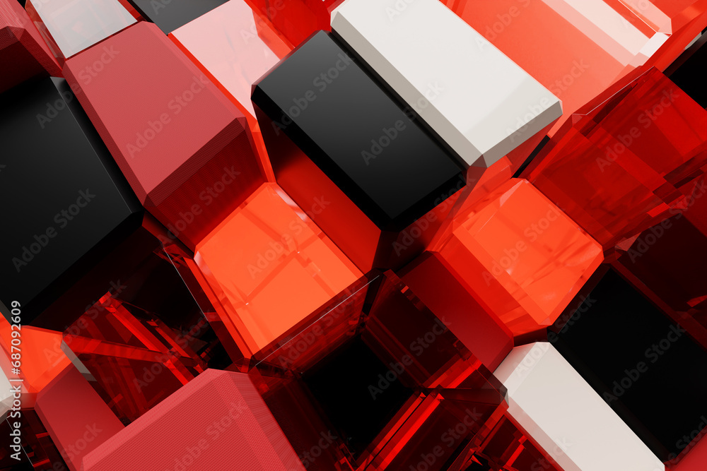 Aufkleber 3d rendering. pattern of different shapes. minimalistic pattern of simple shapes, similar to the top