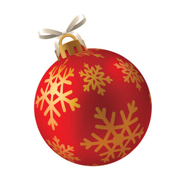 Merry Christmas or Xmas ornaments Glass ball for Christmas tree decorations, ball with golden ribbon isolated on transparent. Realistic 3d design. vector illustration
