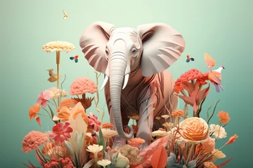 Foto op Plexiglas A 3d graphic illustration design for protecting endangered elephants © Tarun