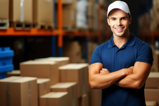 Warehouse Worker Smiling.