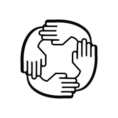 Obraz premium Teamwork icon vector stock illustration