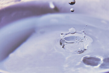 147.One or more drops of water splashing into waves and undefined shapes. Wallpaper