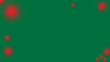 RED dot spray on green background.