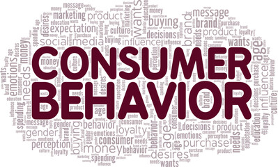 Consumer Behavior word cloud conceptual design isolated on white background.